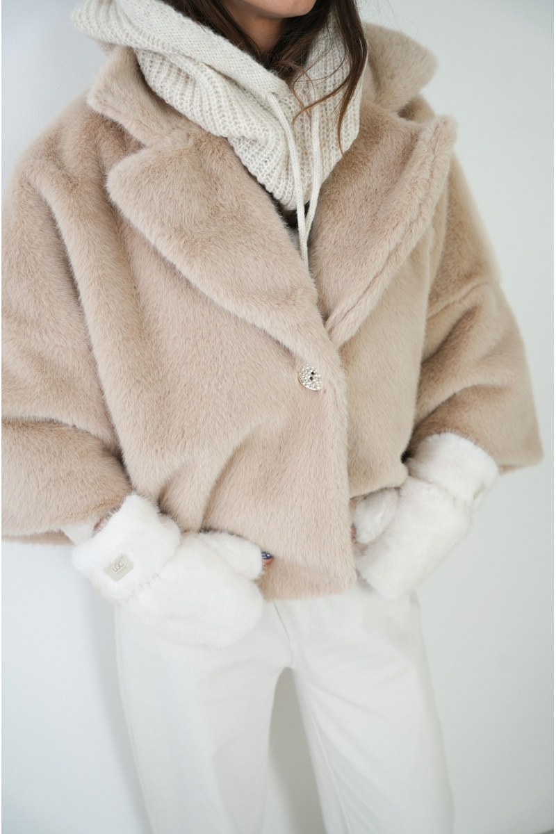 Veste Fourrure Ecrue CHARLOTTE 2