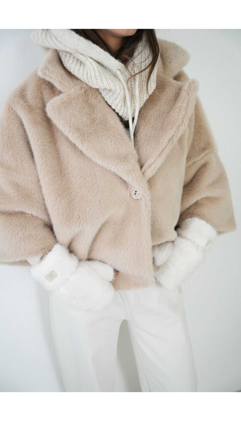 Veste Fourrure Ecrue CHARLOTTE