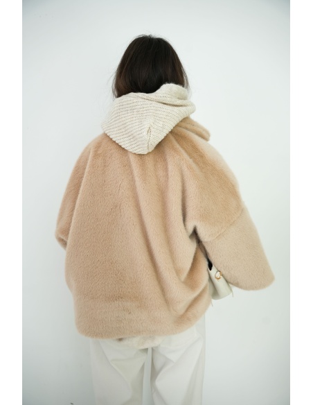 Veste Fourrure Ecrue CHARLOTTE