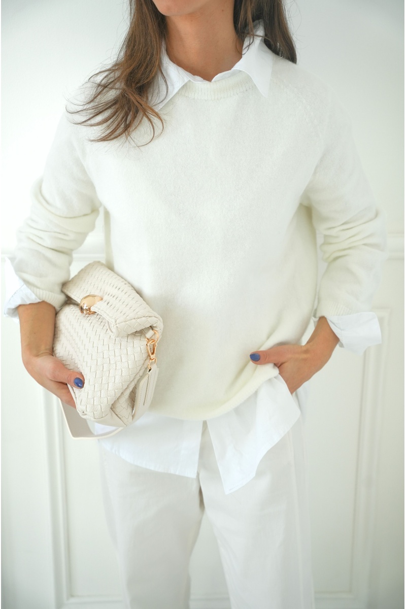 elisa moda  BLANC PULL FEMME 2