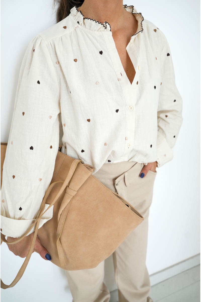 Chemisier Coeur Ecru NINA 2