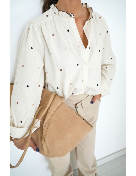 Chemisier Coeur Ecru NINA