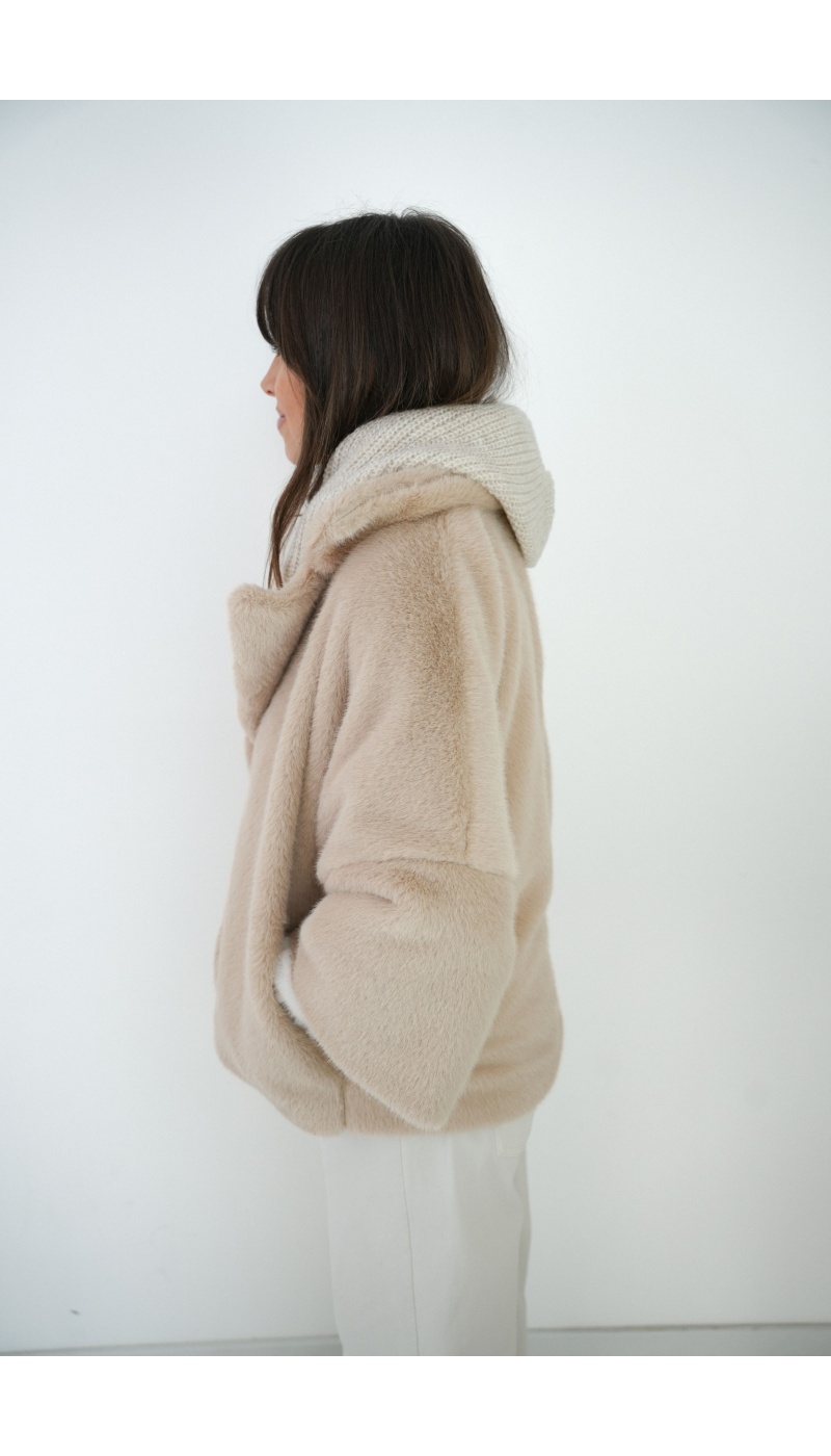 Veste Fourrure Ecrue CHARLOTTE