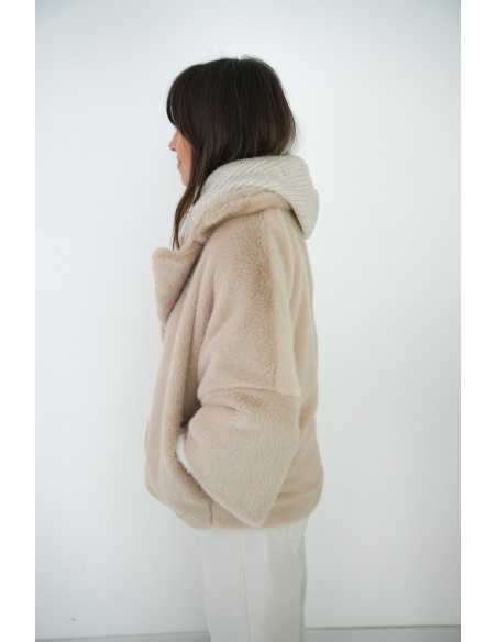 Veste Fourrure Ecrue CHARLOTTE