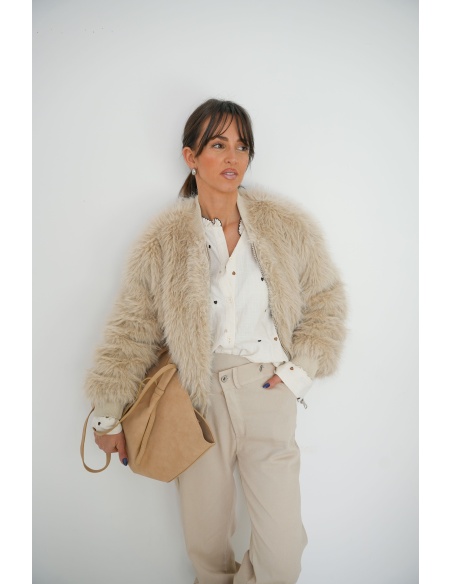 Veste Fourrure Beige ALBA