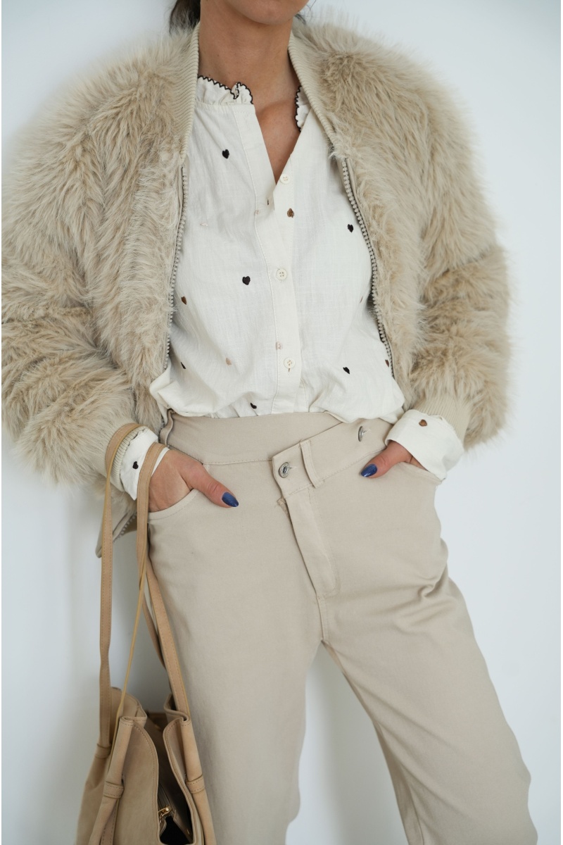 NANA MODA FOURRU BEIGE VESTES FEMME 2