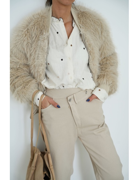 Veste Fourrure Beige ALBA