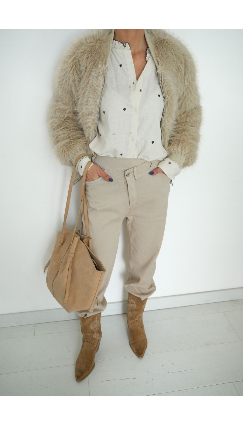 NANA MODA FOURRU BEIGE VESTES FEMME