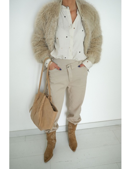 Veste Fourrure Beige ALBA
