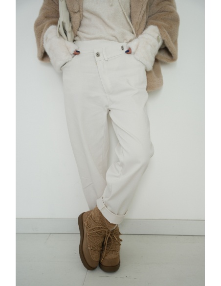 BADALONA SL JEANS BLANC PANTALON FEMME