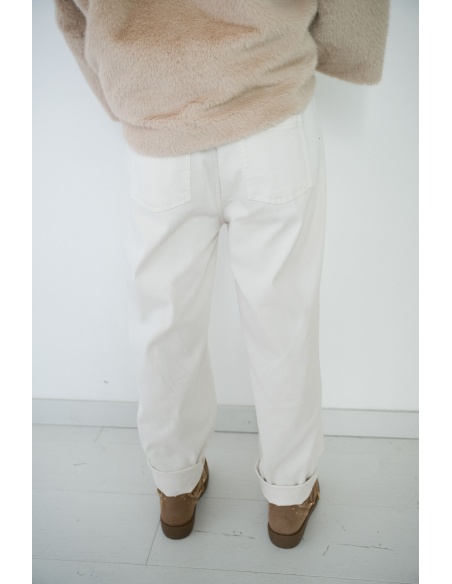 BADALONA SL JEANS BLANC PANTALON FEMME