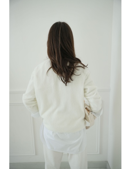 elisa moda  BLANC PULL FEMME