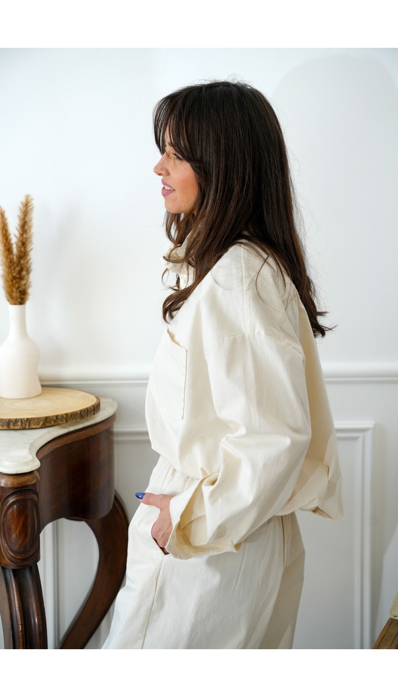 johanna toutoun POCHE ECRU CHEMISIER