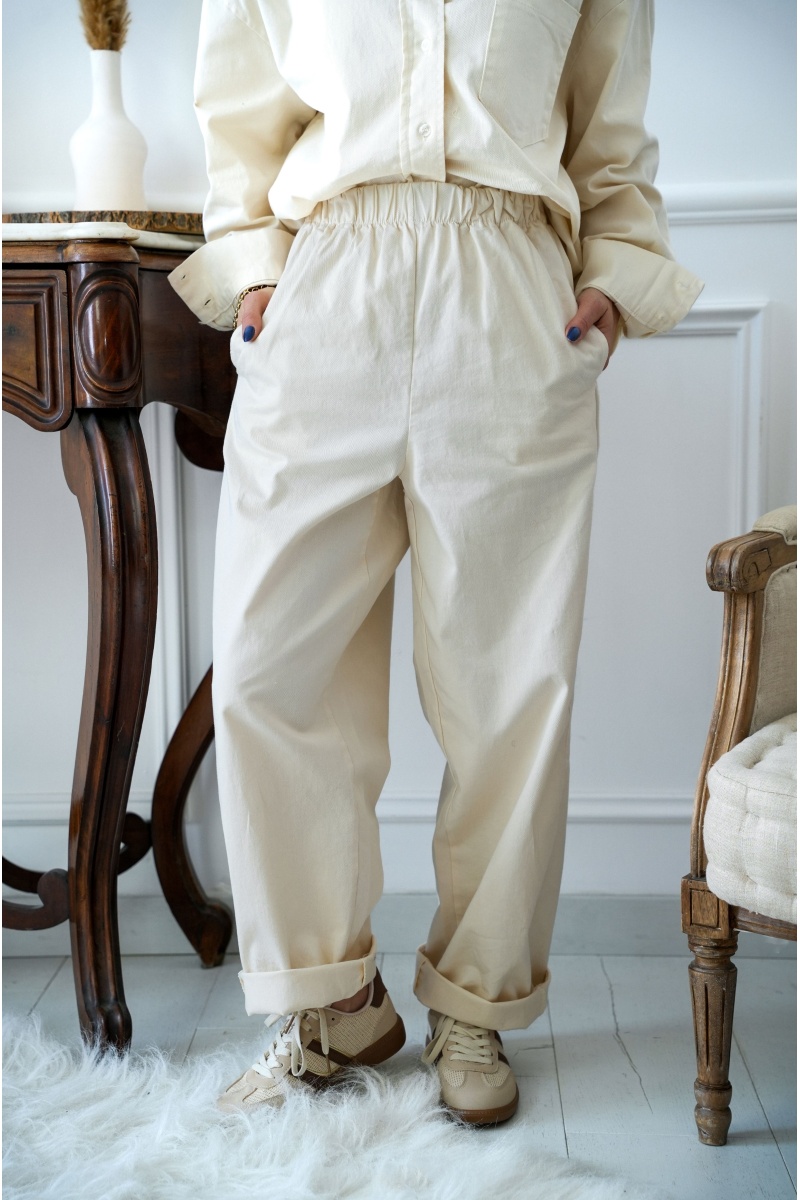 johanna toutoun  ECRU PANTALON FEMME