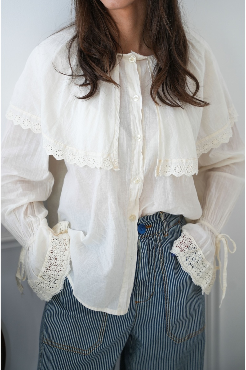 johanna toutoun BRODE ECRU CHEMISIER