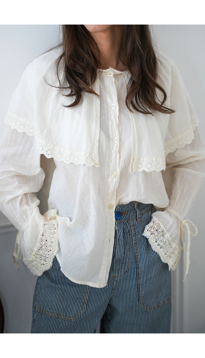 johanna toutoun BRODE ECRU CHEMISIER