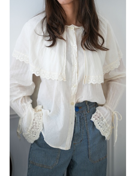 johanna toutoun BRODE ECRU CHEMISIER