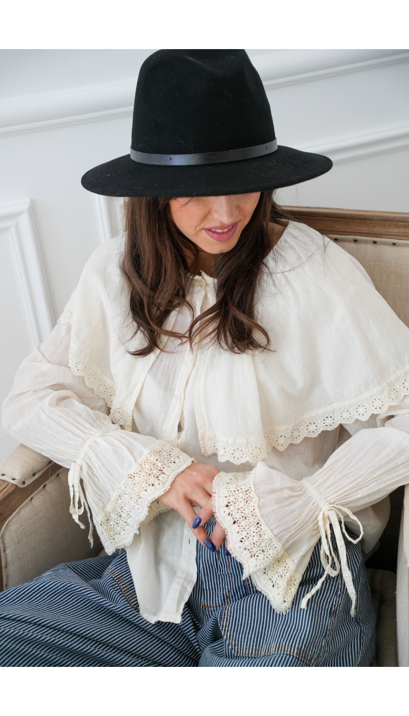 johanna toutoun BRODE ECRU CHEMISIER