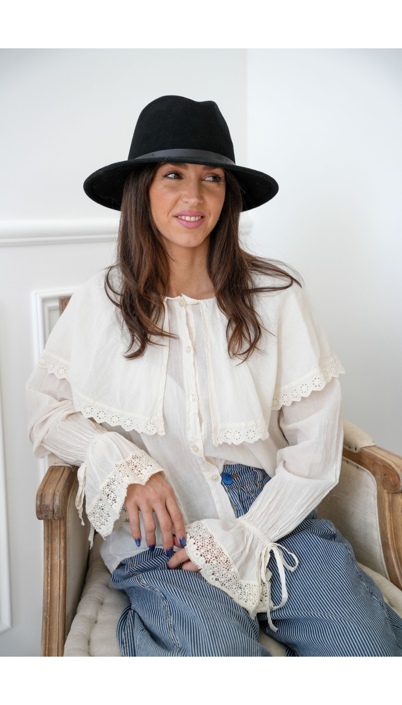 johanna toutoun BRODE ECRU CHEMISIER