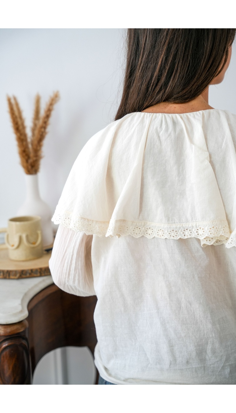 johanna toutoun BRODE ECRU CHEMISIER