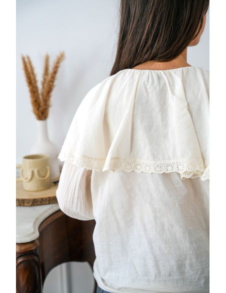 johanna toutoun BRODE ECRU CHEMISIER