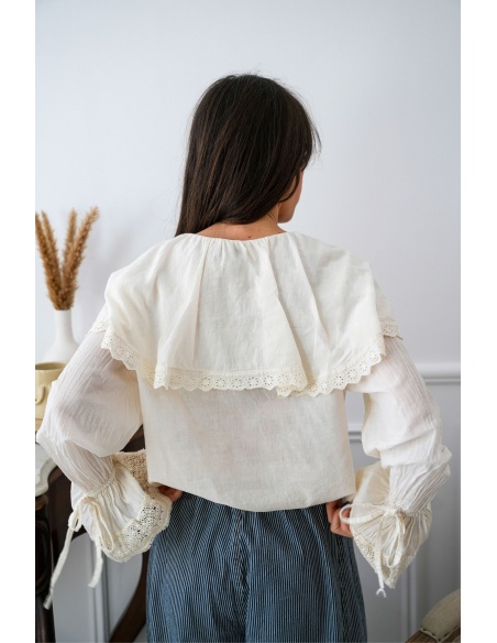 johanna toutoun BRODE ECRU CHEMISIER