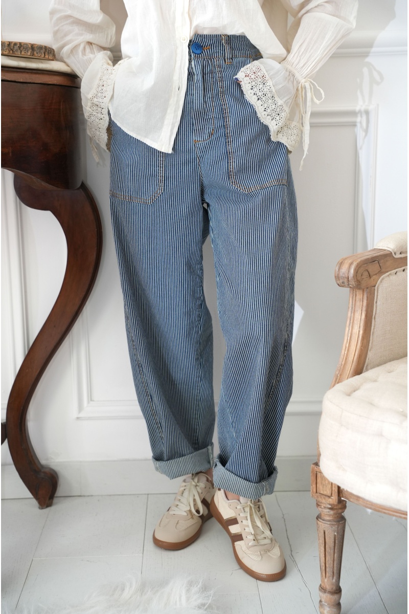 johanna toutoun RAYE MARINE PANTALON FEMME