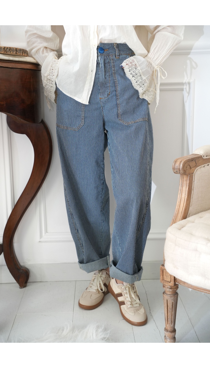 johanna toutoun RAYE MARINE PANTALON FEMME