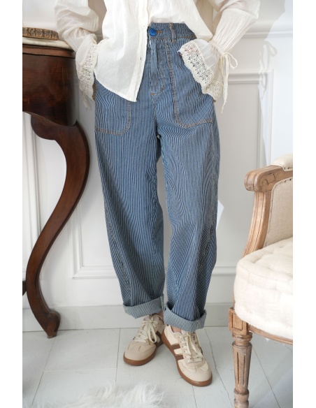 johanna toutoun RAYE MARINE PANTALON FEMME