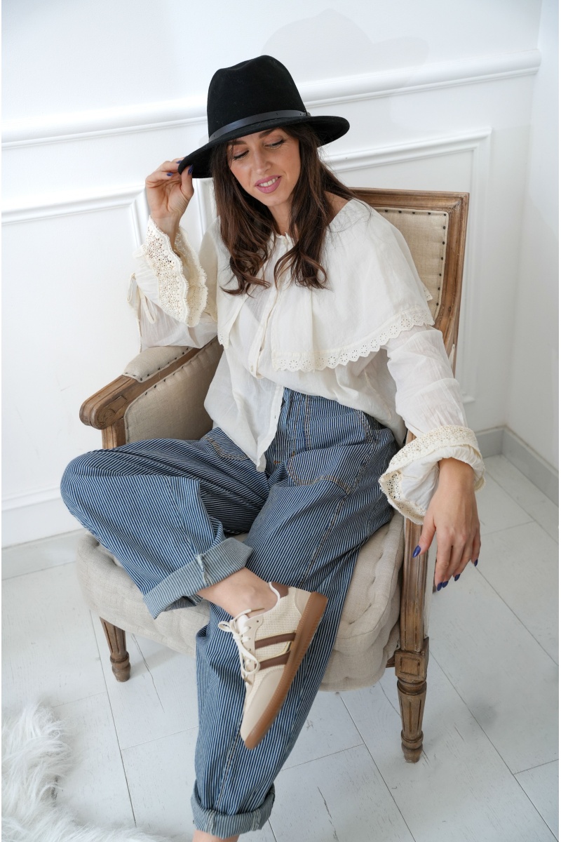 johanna toutoun RAYE MARINE PANTALON FEMME 2