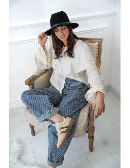 johanna toutoun RAYE MARINE PANTALON FEMME