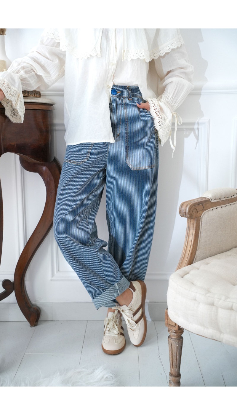 johanna toutoun RAYE MARINE PANTALON FEMME