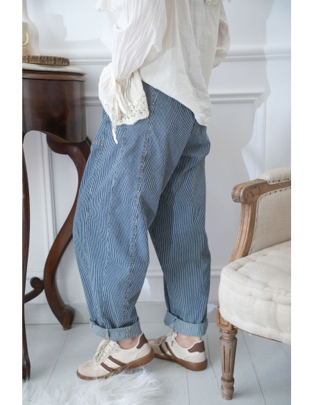 johanna toutoun RAYE MARINE PANTALON FEMME