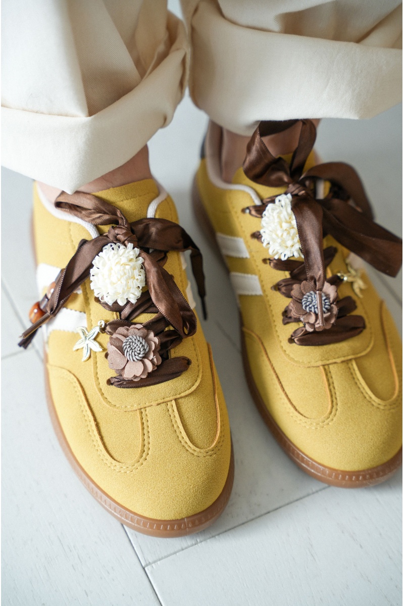 ERYNN SARL M.E DESIGN SUEDIN JAUNE BASKETS FEMME