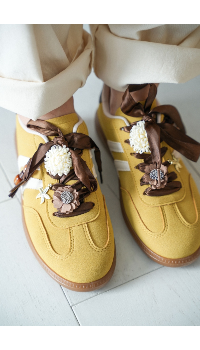 ERYNN SARL M.E DESIGN SUEDIN JAUNE BASKETS FEMME