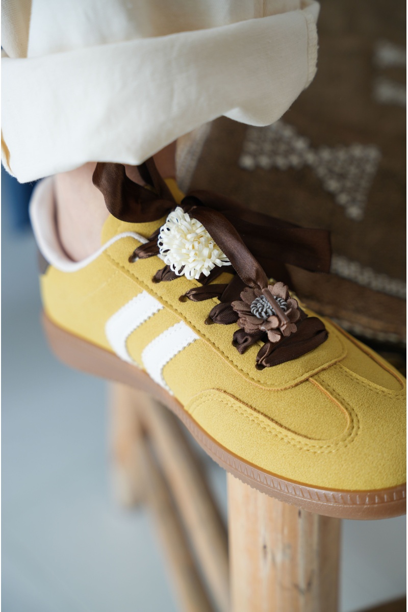 ERYNN SARL M.E DESIGN SUEDIN JAUNE BASKETS FEMME 2