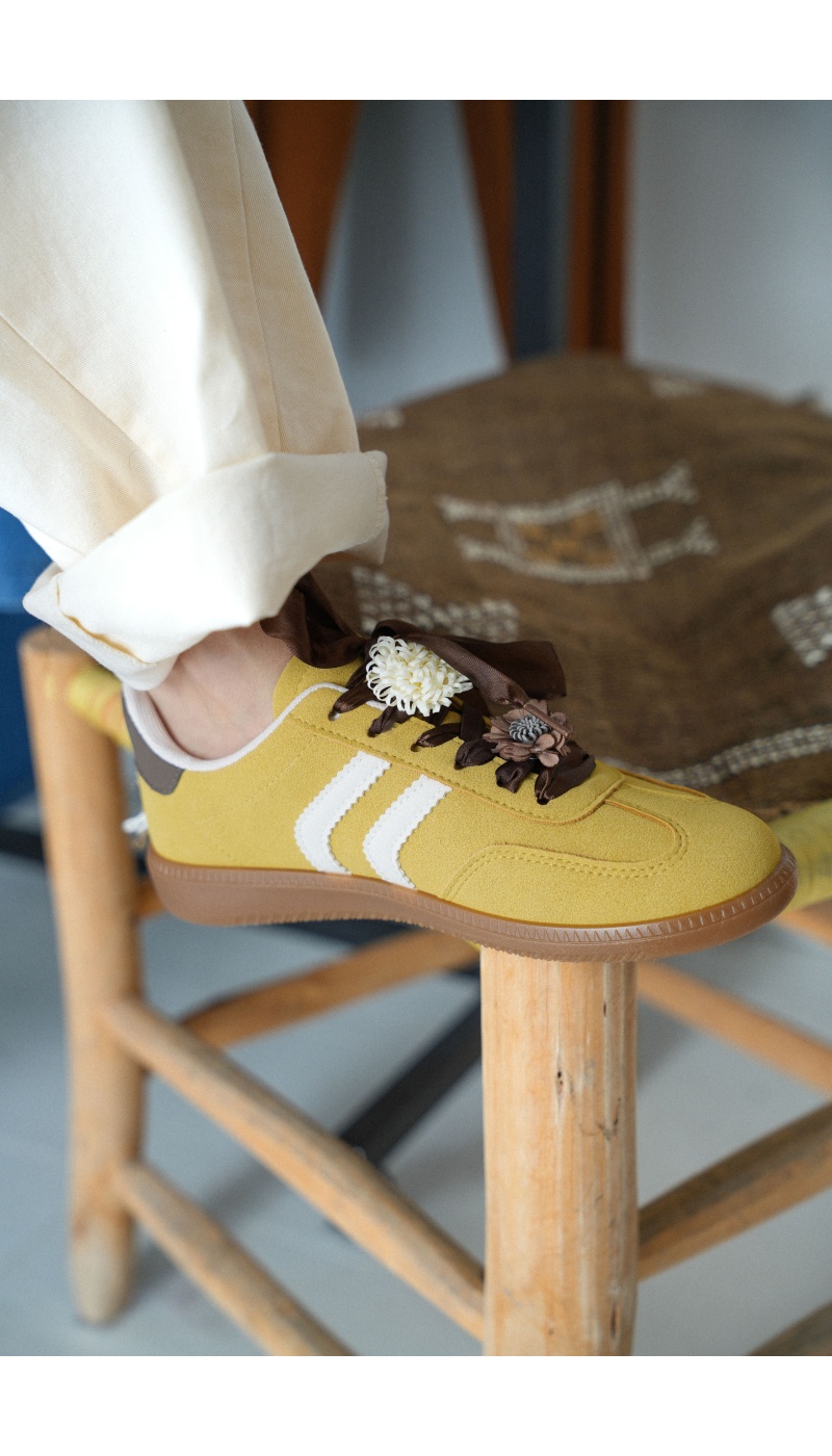 ERYNN SARL M.E DESIGN SUEDIN JAUNE BASKETS FEMME