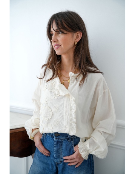 johanna toutoun BRODE BLANC CHEMISIER