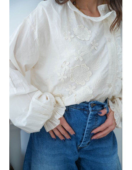 johanna toutoun BRODE BLANC CHEMISIER