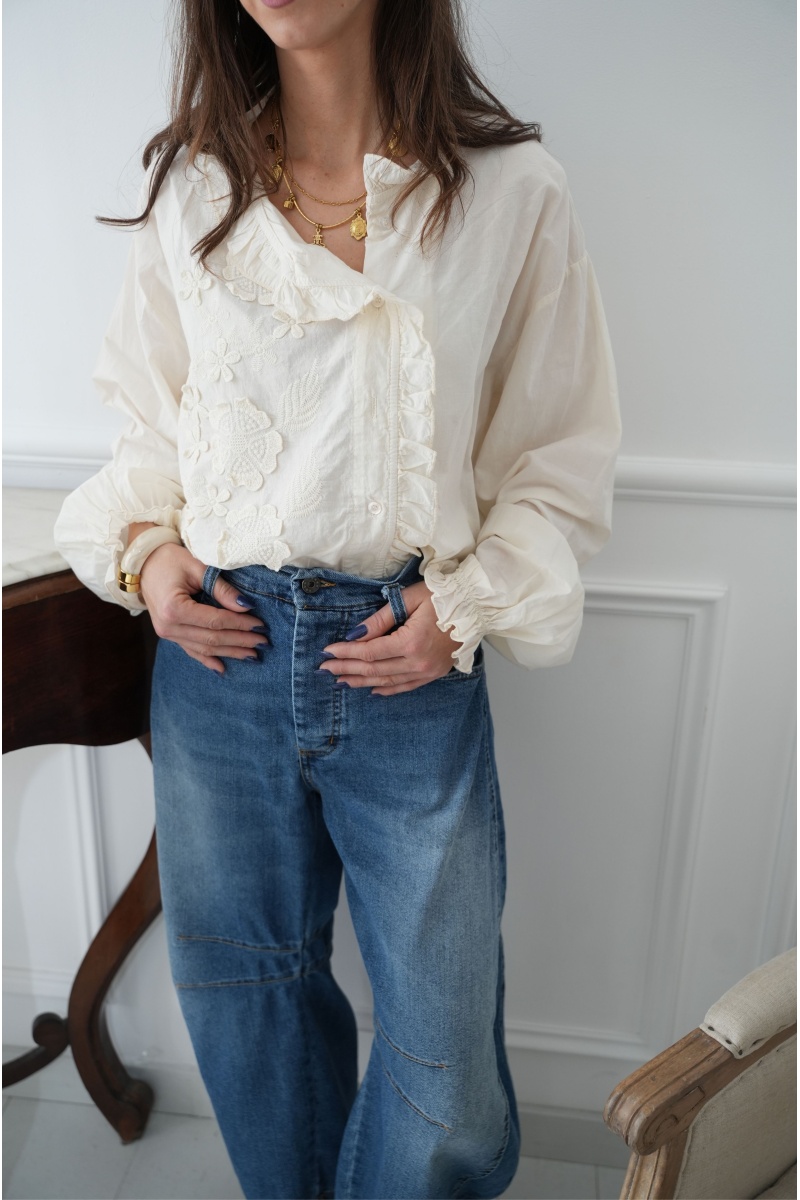 johanna toutoun BRODE BLANC CHEMISIER 2