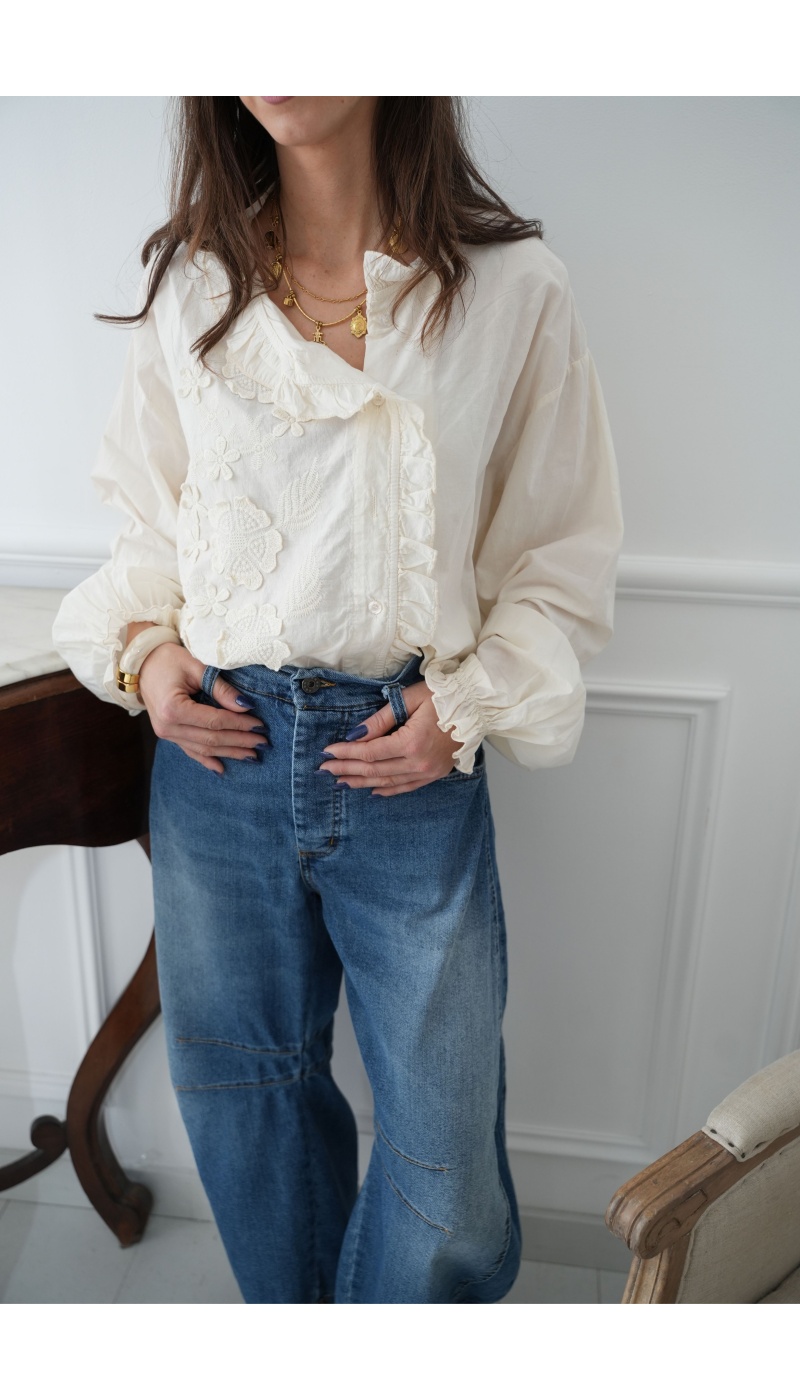 johanna toutoun BRODE BLANC CHEMISIER