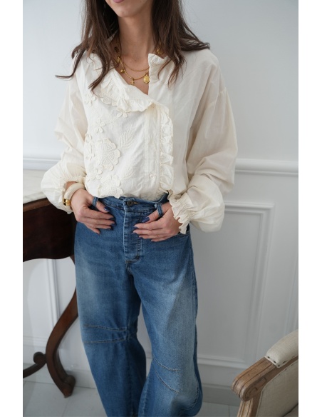 johanna toutoun BRODE BLANC CHEMISIER