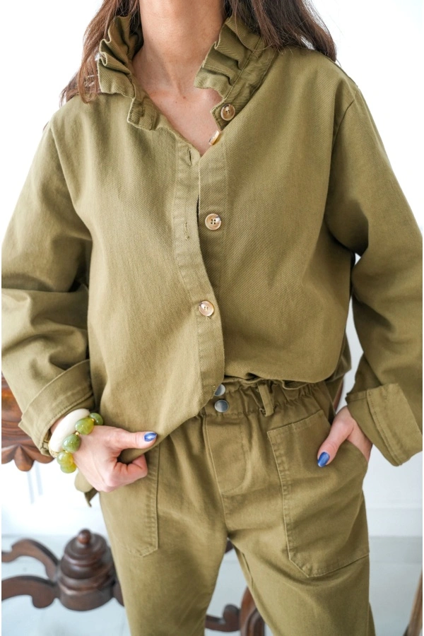Chemisier Jean Kaki LILY Johanna - 1 | HAUTS