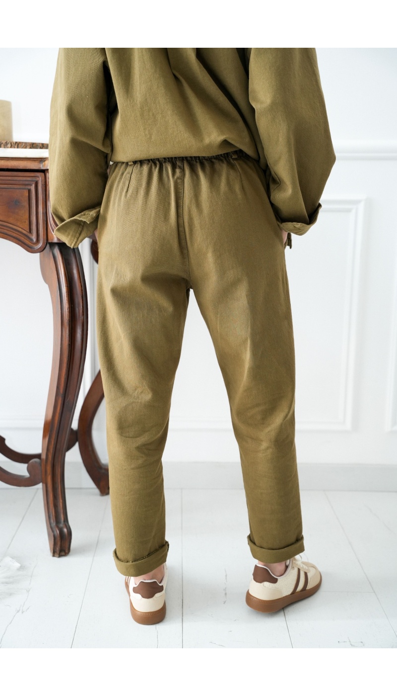 Calça JADE Johanna Cáqui Cenoura - 4 | ABAIXO