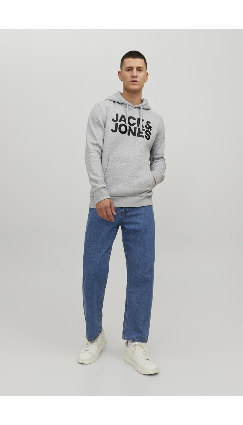 JJECORP Hellgrauer Melange-Logo-Sweatshirt Jack&Jones - 1 | TOPS