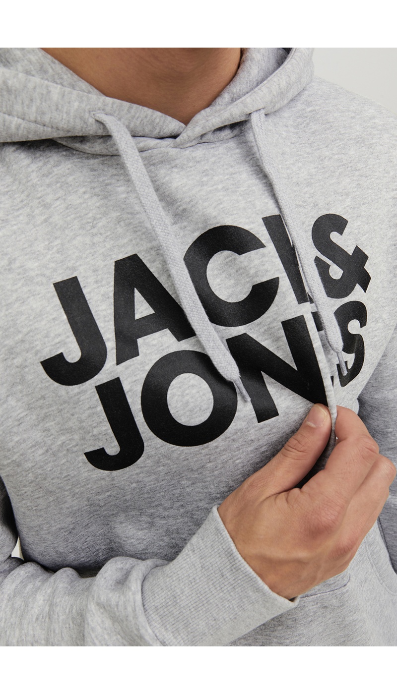 Moletom Logo Cinza Claro Melange JJECORP Jack&Jones - 5 | TOPOS