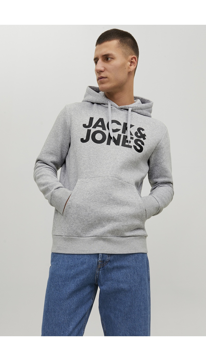 Moletom Logotipo Cinza Claro Melange JJECORP Jack&Jones - 3 | TOPOS