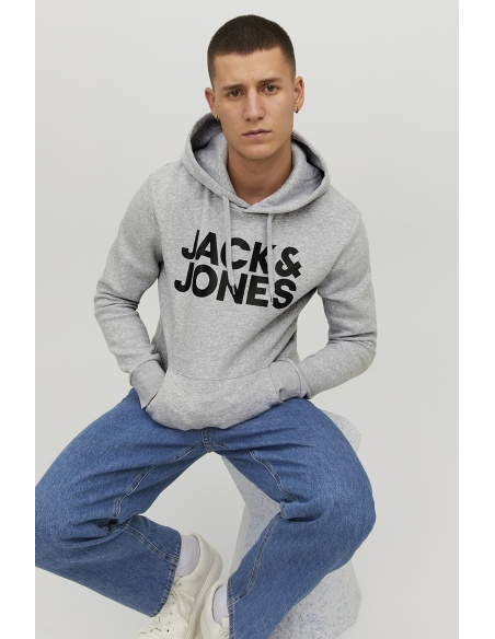 Moletom Logo Cinza Claro Melange JJECORP Jack&Jones - 4 | TOPOS
