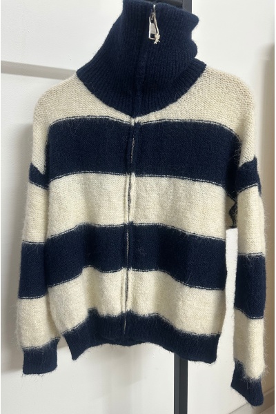 Gilet Rayé Marine LOLA Noho - 1 | HAUTS