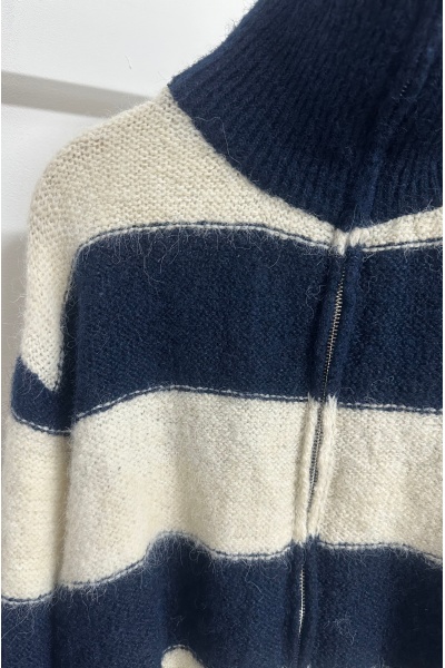 Gilet Rayé Marine LOLA Noho - 1 | HAUTS 2